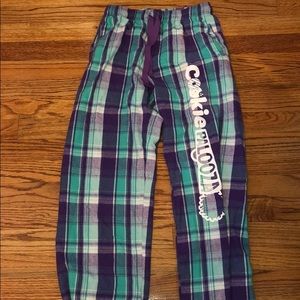 Girl Scout purple and teal flannel pj pants